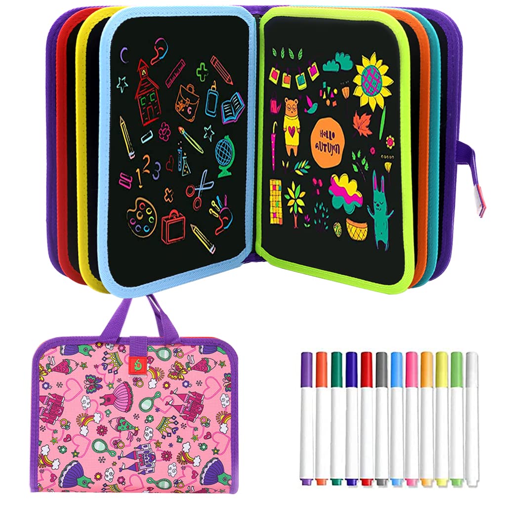 PATPAT Erasable Doodle Book for Kids Big Size Magical Reusable Drawing Book 14 Pages Reusable Drawing Pads with 12 Water-Soluble Chalk Markers Portable Writing Painting Xmas Gifts Set for Boys Girls PATPAT Erasable Doodle Book for Kids Big Size Magical Reusable Drawing Book 14 Pages Reusable Drawing Pads with 12 Water-Soluble Chalk Markers Portable Writing Painting Xmas Gifts Set for Boys Girls